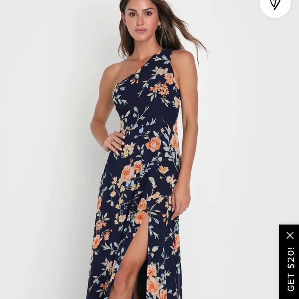 Floral one shoulder dress